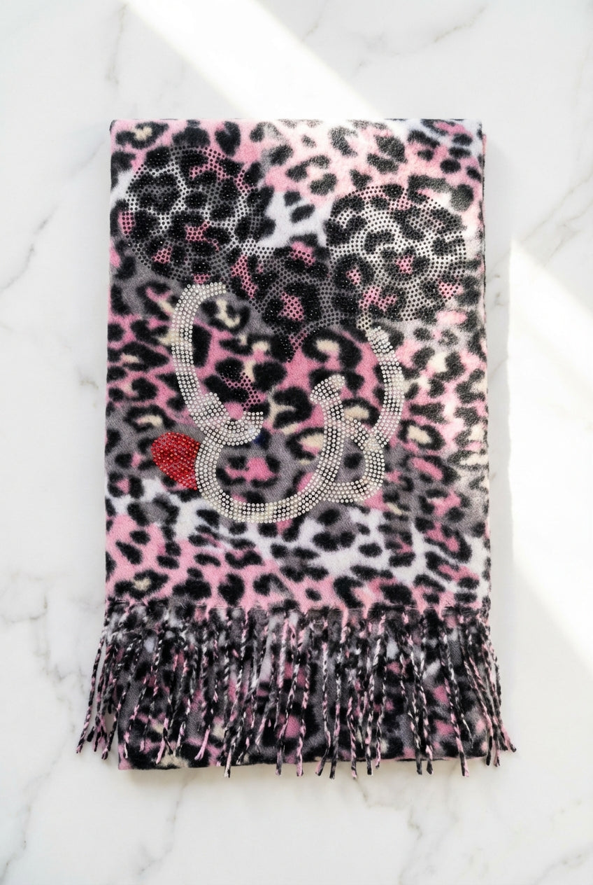 Mickey Mouse Sjaal - Roze Luipaardprint