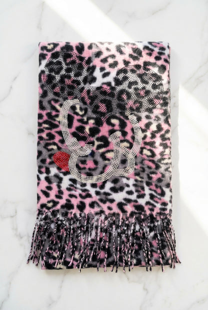 Mickey Mouse Sjaal - Roze Luipaardprint