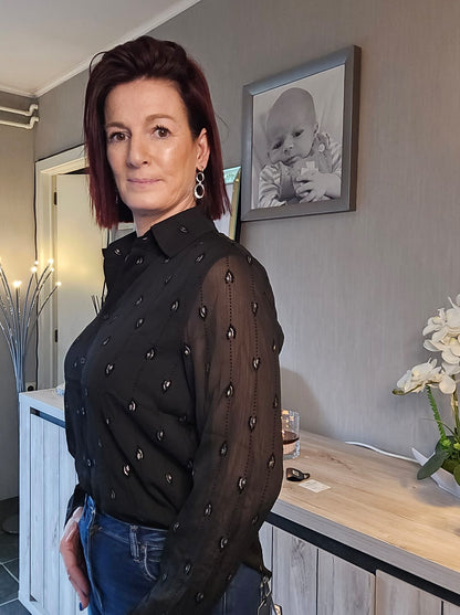 Zwart Hemd met Glitter