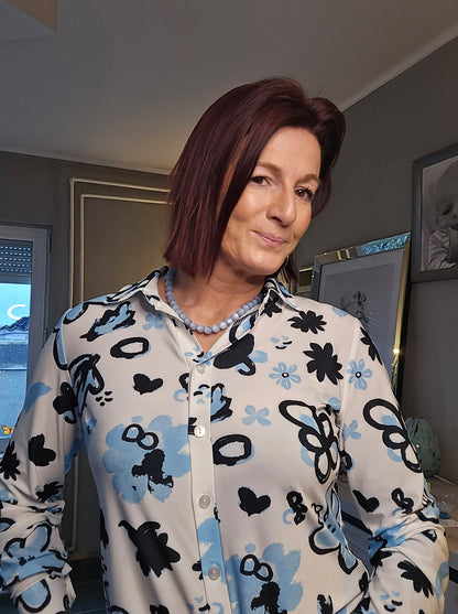 Angelle Milan Vlinder & Bloemenprint Hemd