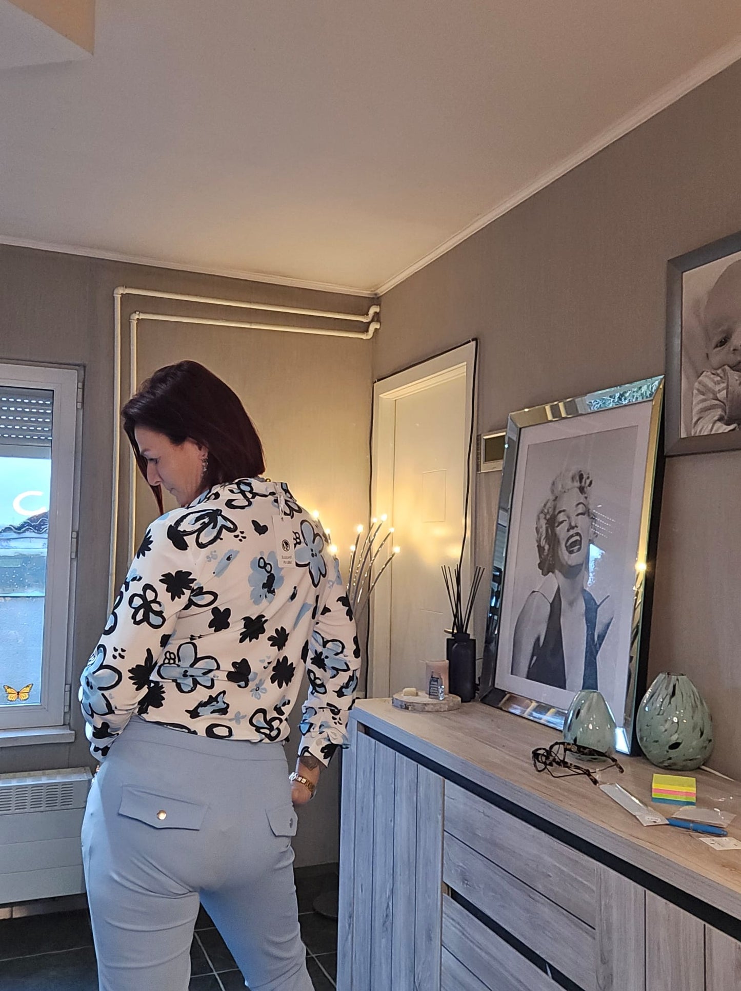 Angelle Milan Vlinder & Bloemenprint Hemd