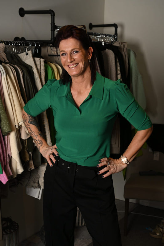 Groene Blouse met Kraag - triple nine