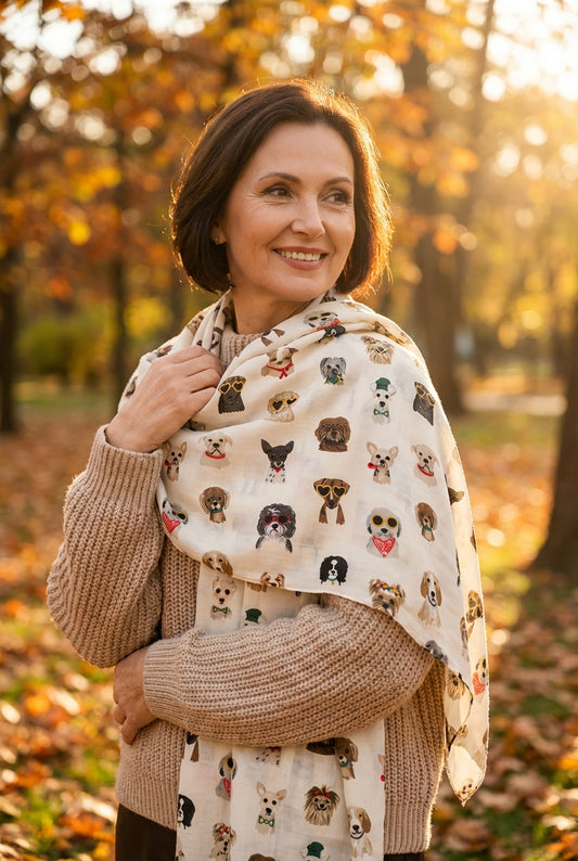 Hondensjaal - Speelse Sjaal met Hondjes Print