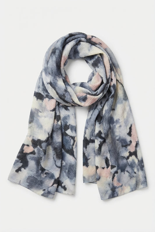 Luxe Plissé Sjaal - Aquarel Print