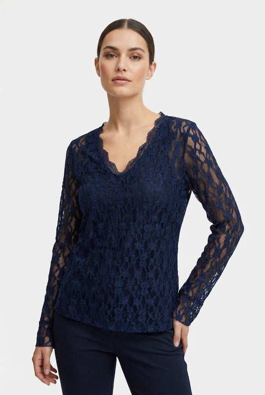 Elegante Kanten Top met V-hals