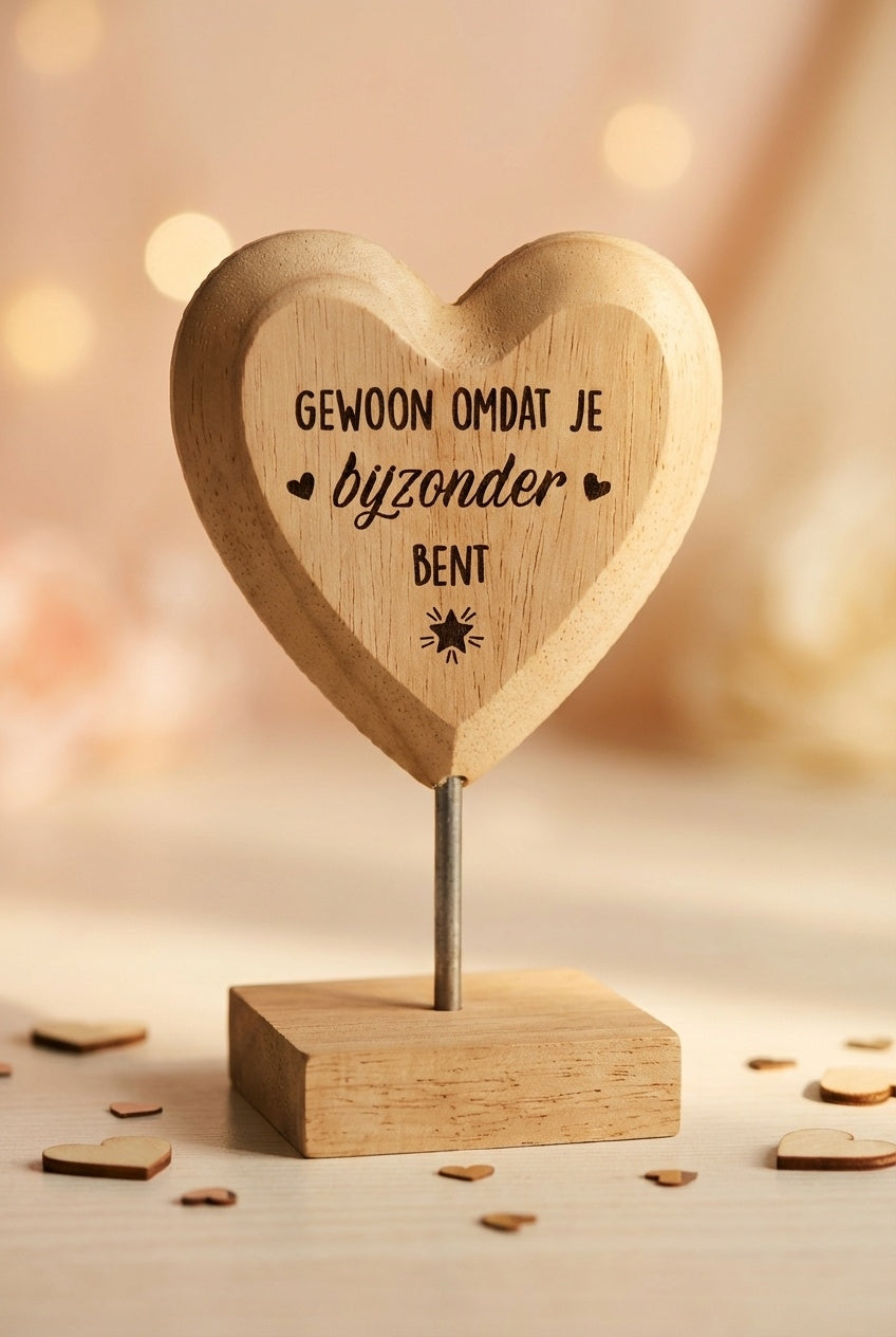 Houten hartje 'gewoon omdat je bijzonder bent '