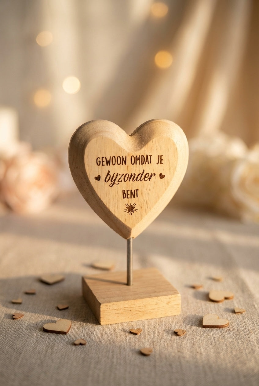 Houten hartje 'gewoon omdat je bijzonder bent '