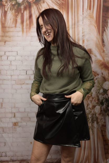 Lederlook Skort